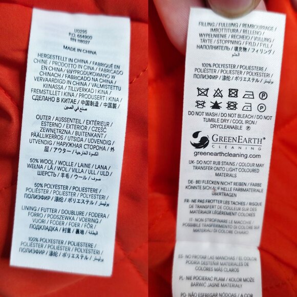 Boden Check Multicolored Wool Peacoat Jacket Size 10 - Picture 11 of 13